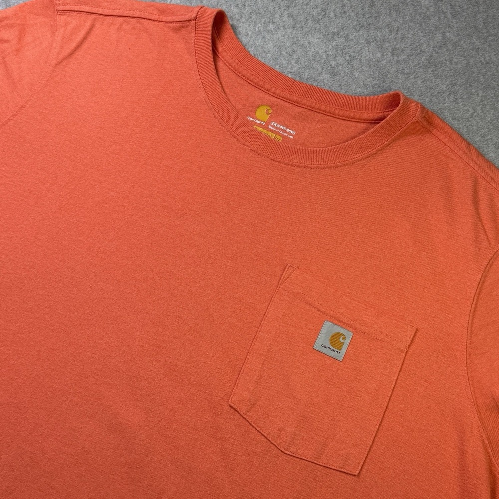 Carhartt Original Fit T-Shirt 3X Women's Orange Pocket Tee Workwear